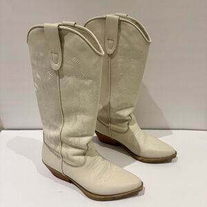 Steve Madden Cream Cowboy Boots 8.5 WORN ONCE